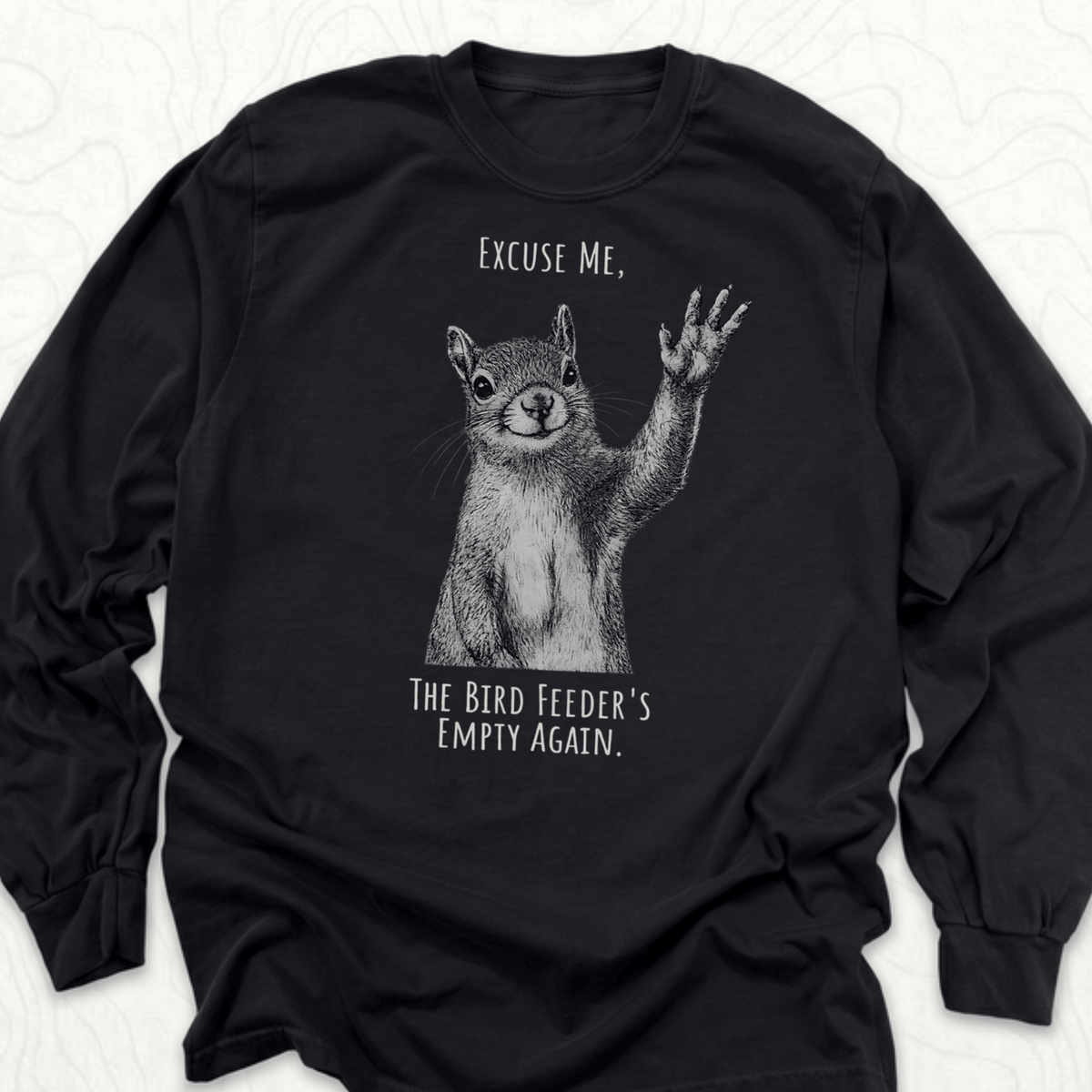 Bird Feeder Empty LS T-shirt - Black