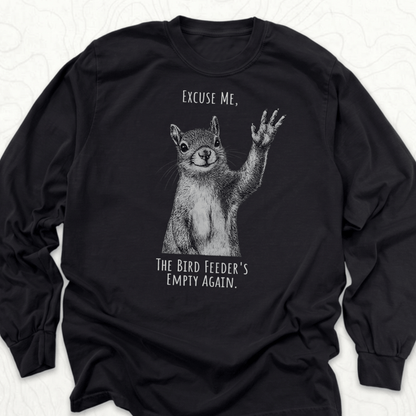 Bird Feeder Empty LS T-shirt - Black
