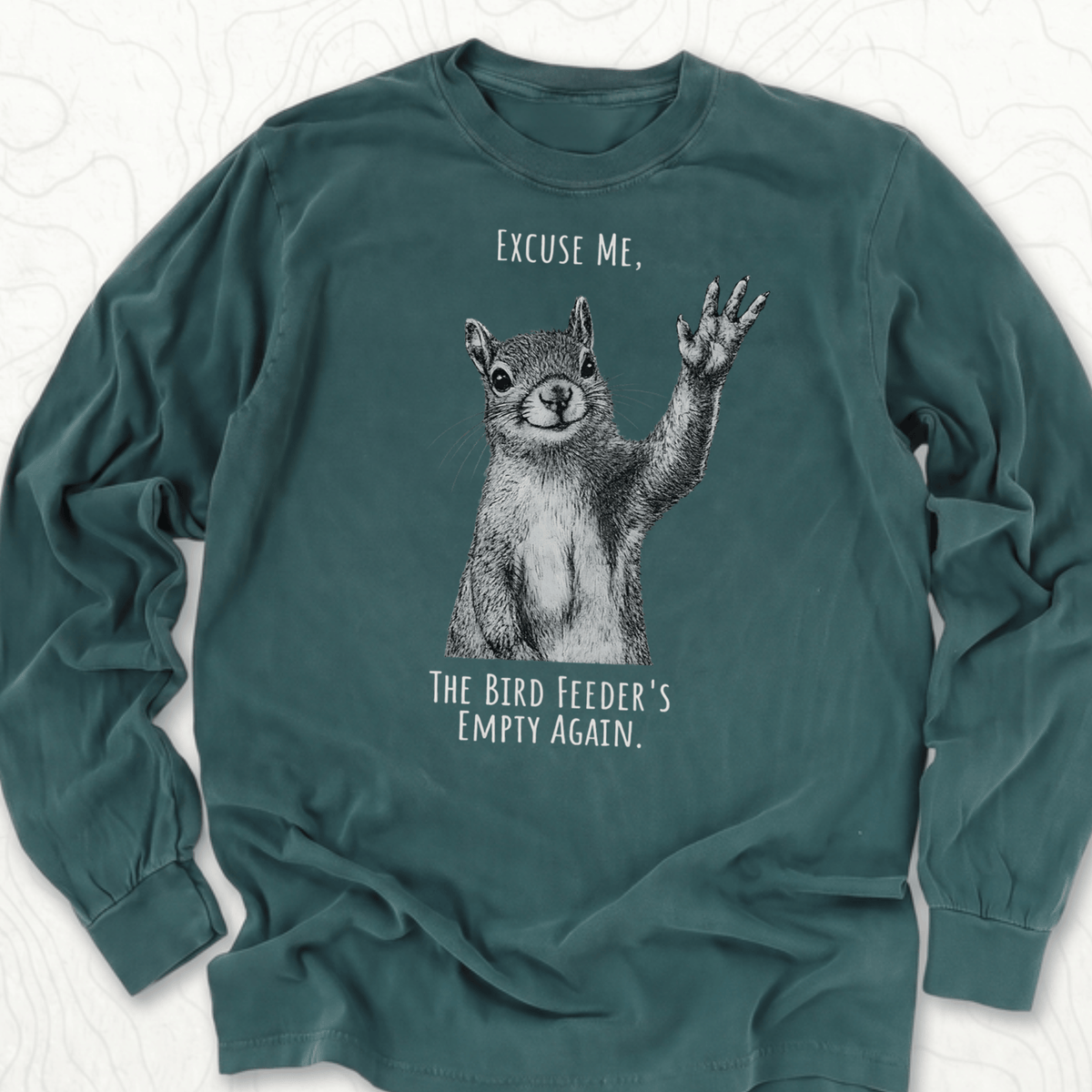 Bird Feeder Empty LS T-shirt - Blue Spruce