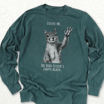 Bird Feeder Empty LS T-shirt - Blue Spruce