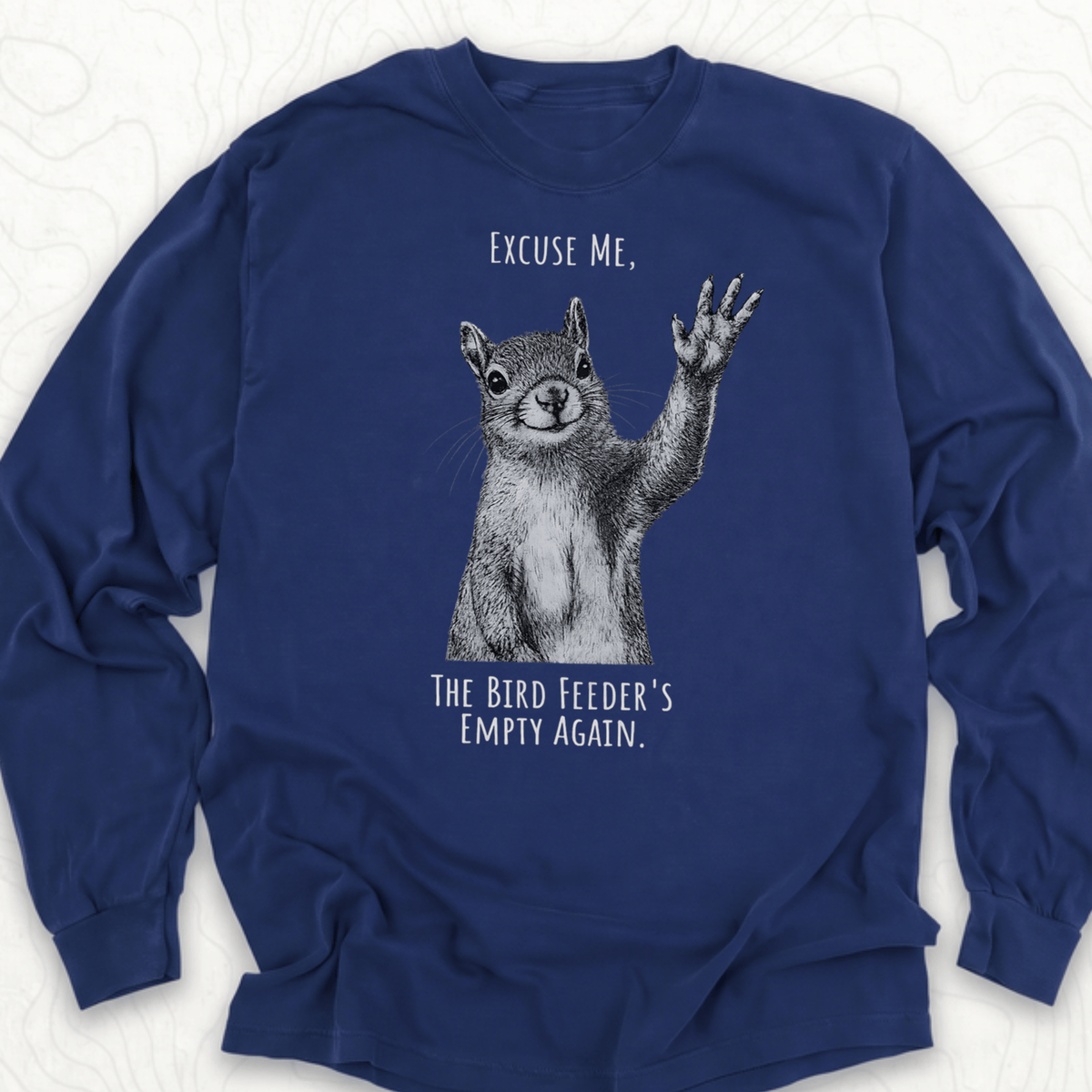 Bird Feeder Empty LS T-shirt - True Navy