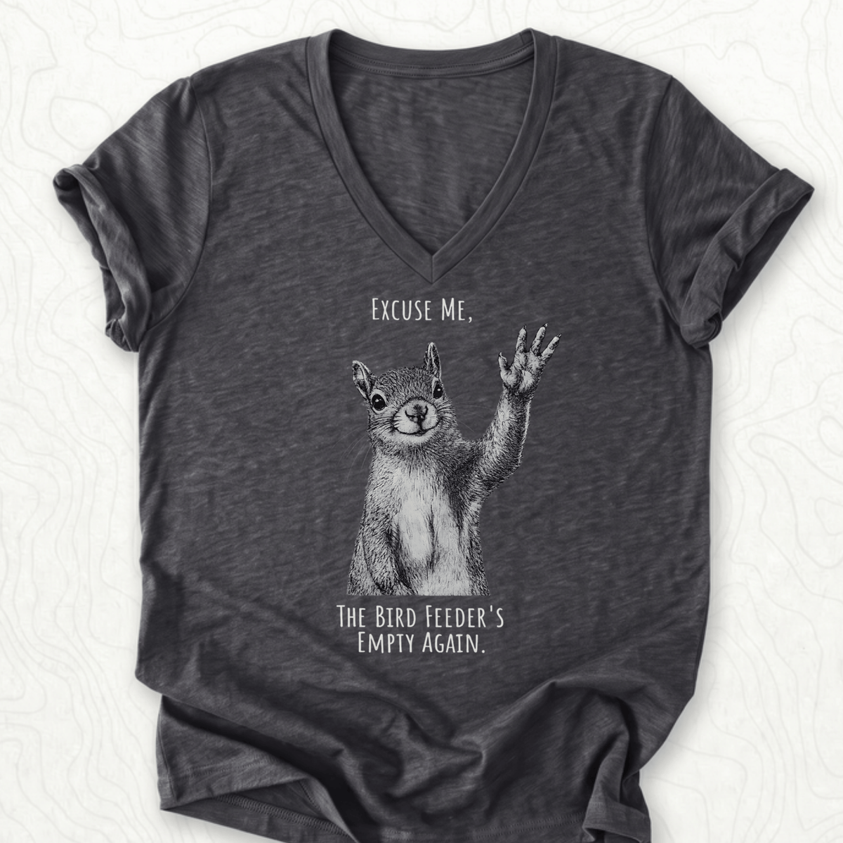 Bird Feeder Empty V-Neck - Dark Grey Heather