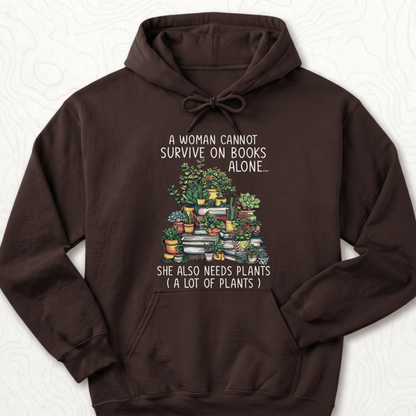 Books And Plants Hoodie - Dark Chocolate