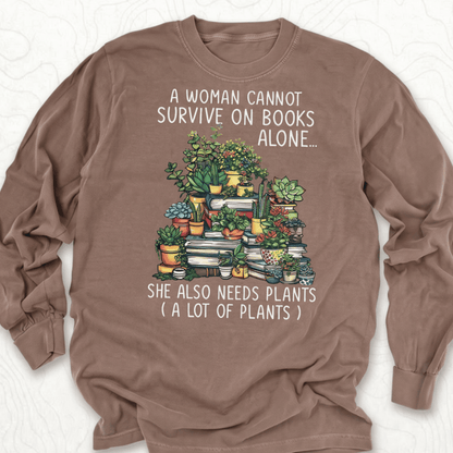 Books And Plants LS T-shirt - Espresso