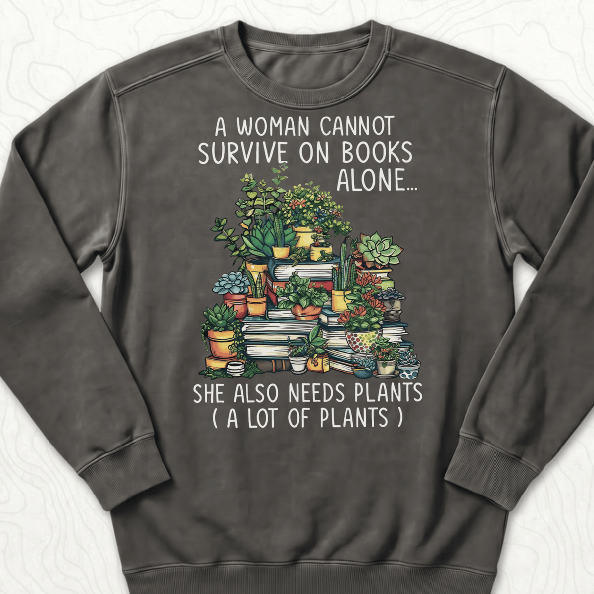 Books And Plants Sweatshirt - Pepper