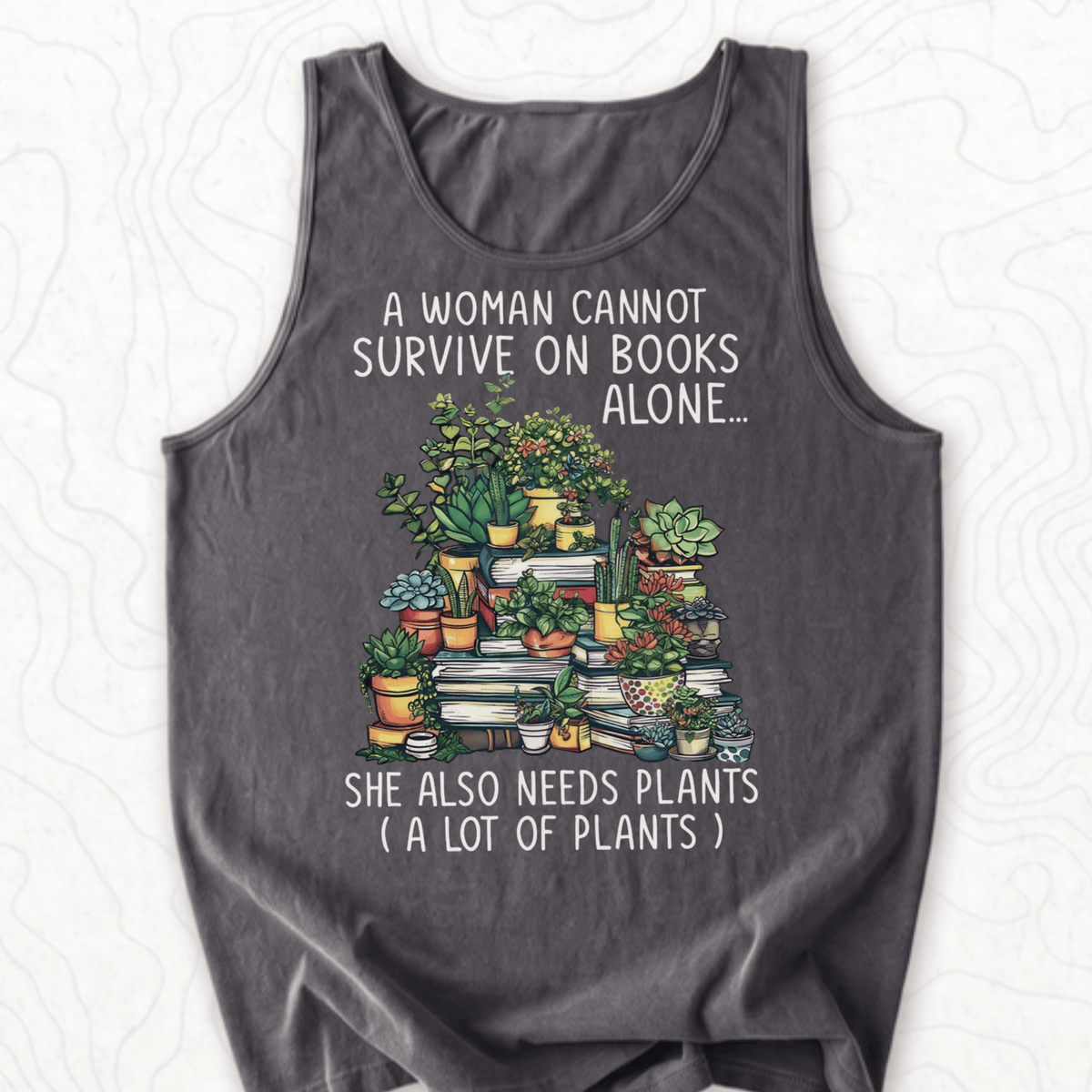 Books And Plants Tank Top - Pepper