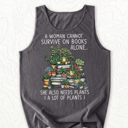 Books And Plants Tank Top - Pepper