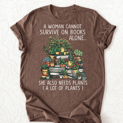Books And Plants Tee - Heather Brown