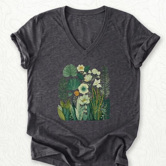 Botanical Garden V-Neck - Dark Grey Heather