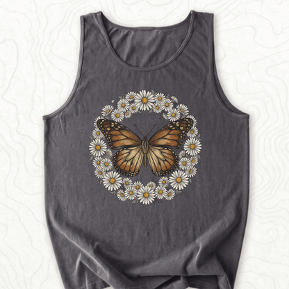 Butterfly Daisy Wreath Tank Top - Pepper