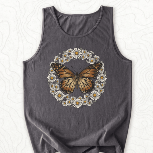 Butterfly Daisy Wreath Tank Top - Pepper