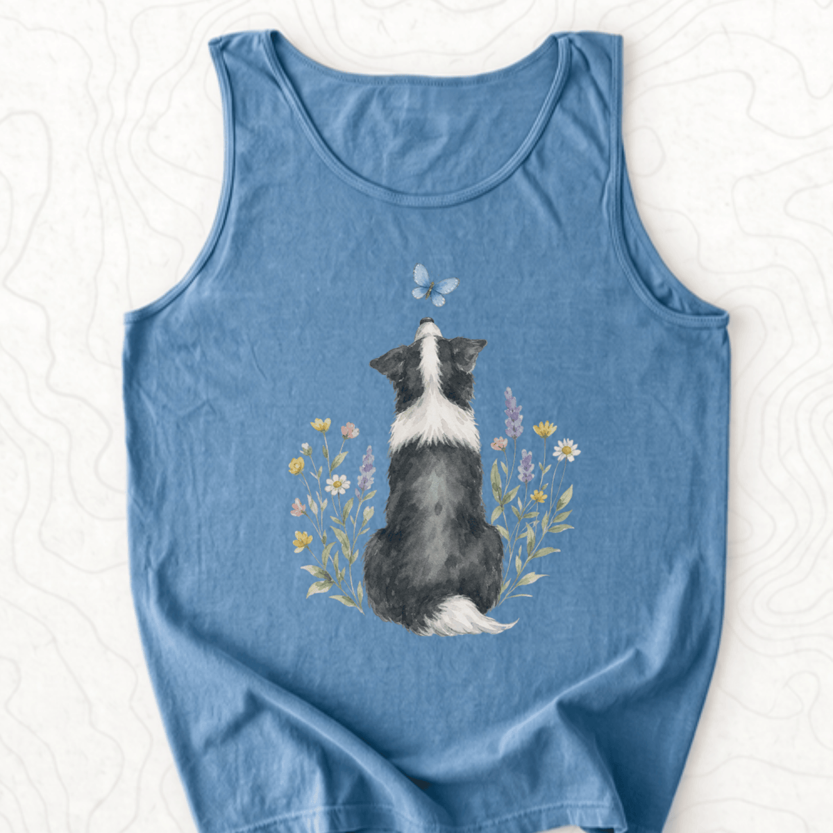 Butterfly Dog Tank Top - Blue Jean