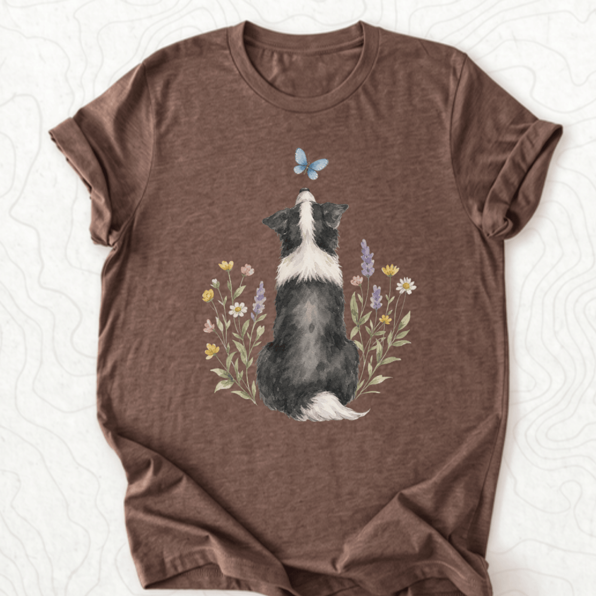 Butterfly Dog Tee - Heather Brown