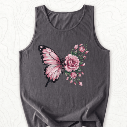 Butterfly Rose Tank Top - Pepper