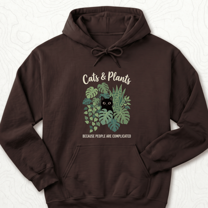 Cats And Plants Hoodie - Dark Chocolate