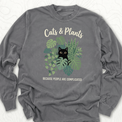 Cats And Plants LS T-shirt - Pepper