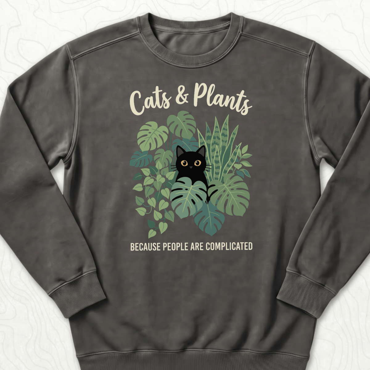 Cats And Plants Sweatshirt - Pepper