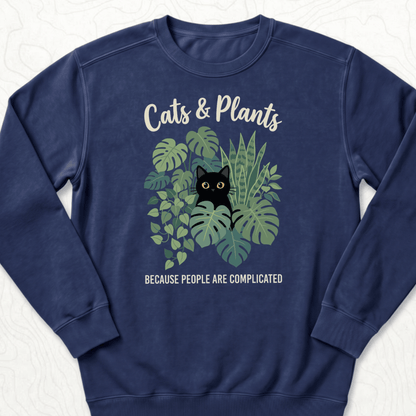 Cats And Plants Sweatshirt - True Navy
