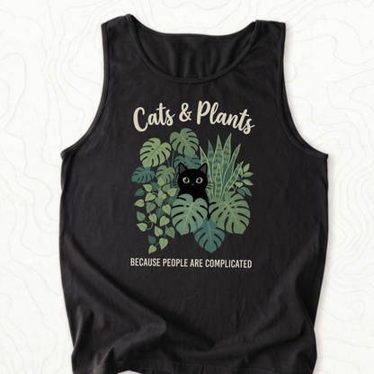 Cats And Plants Tank Top - Black