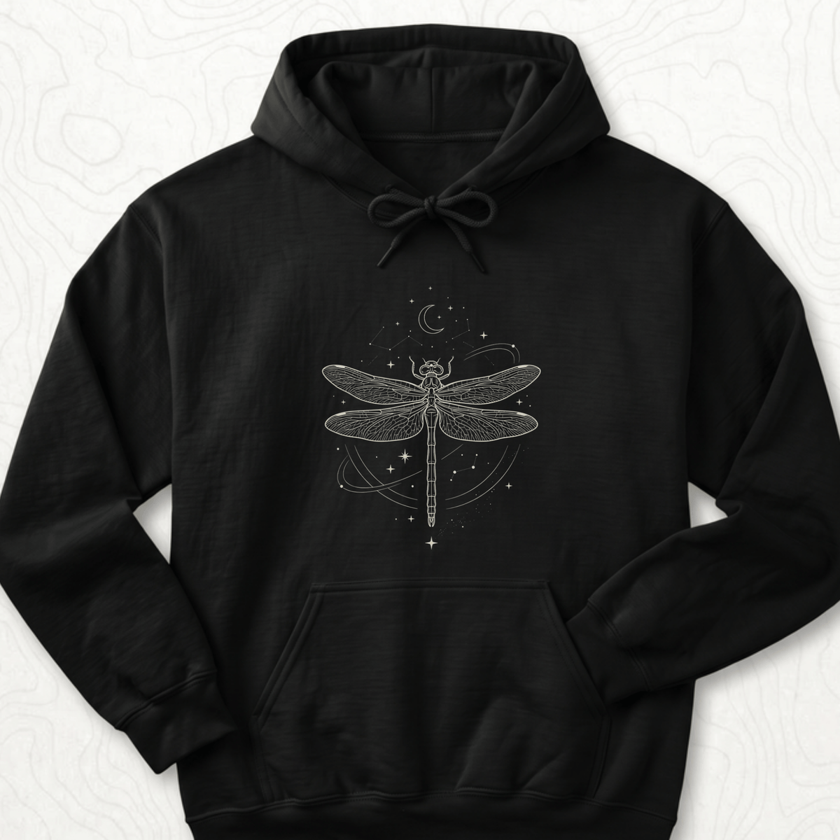 Celestial Dragonfly Hoodie - Black