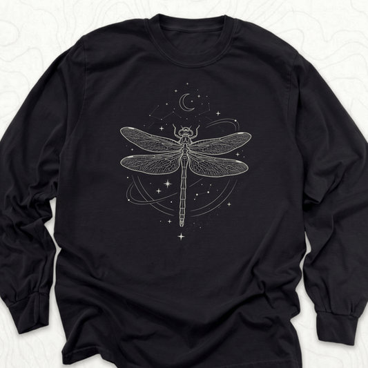 Celestial Dragonfly LS T-shirt - Black