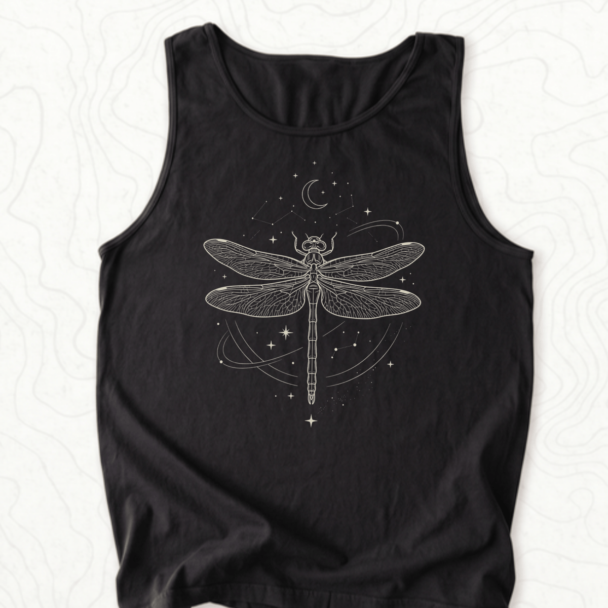 Celestial Dragonfly Tank Top - Black