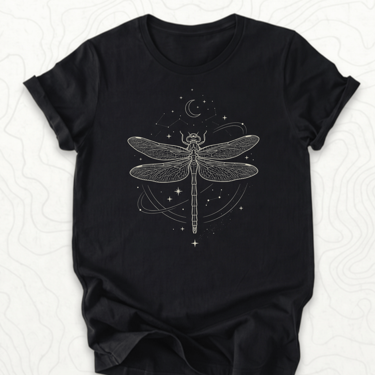 Celestial Dragonfly Tee - Black