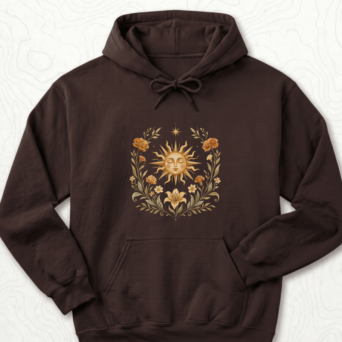 Celestial Sunflower Hoodie - Dark Chocolate