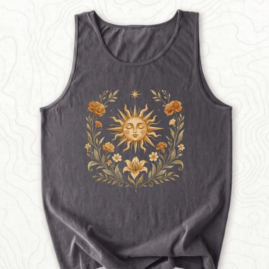 Celestial Sunflower Tank Top - Pepper