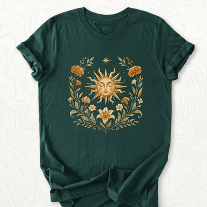 Celestial Sunflower Tee - Forest