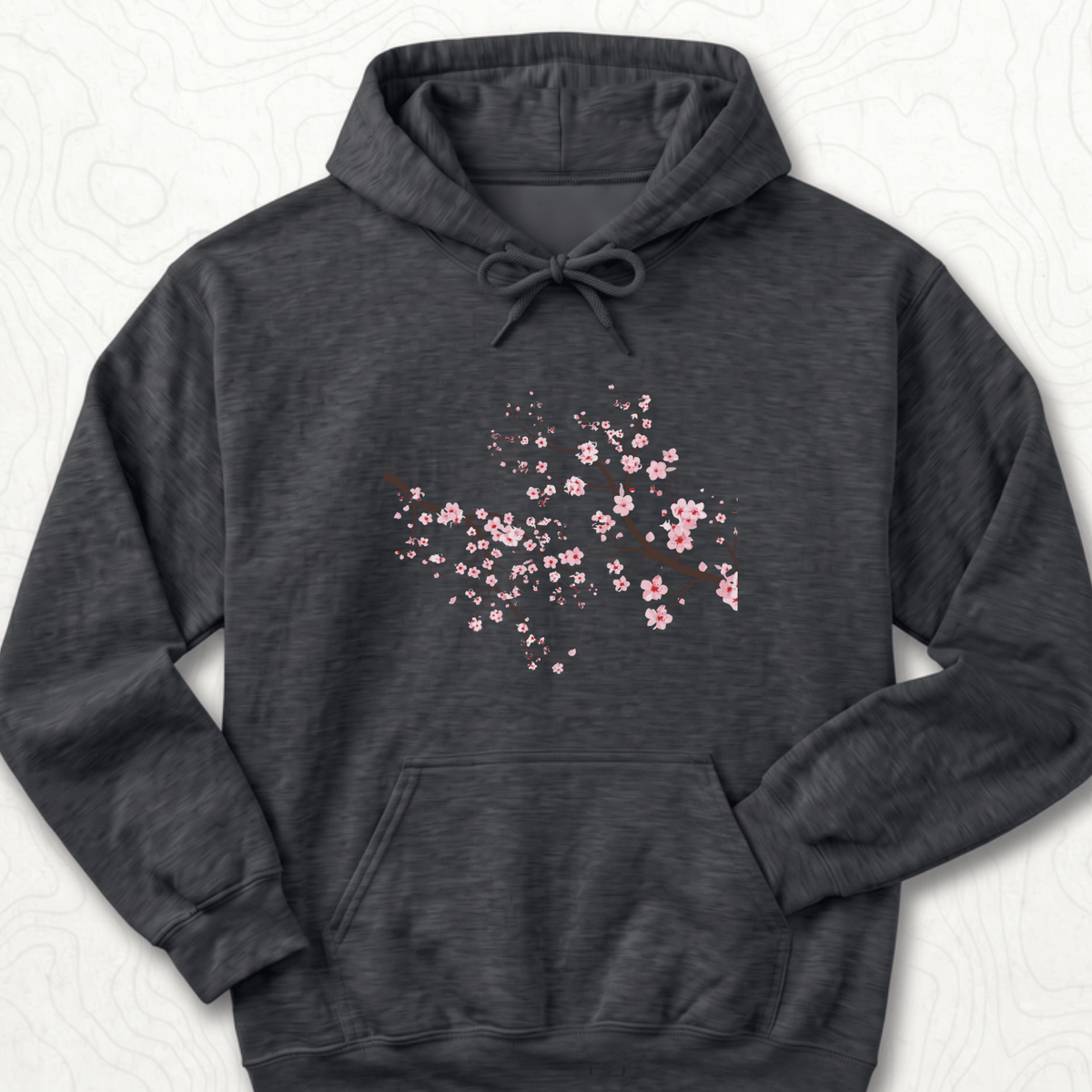 Cherry Blossom Hoodie - Dark Heather