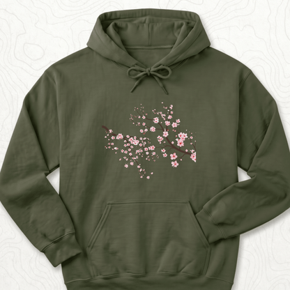 Cherry Blossom Hoodie - Military Green