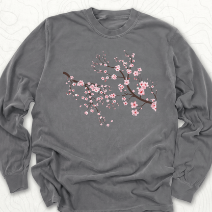 Cherry Blossom LS T-shirt - Pepper