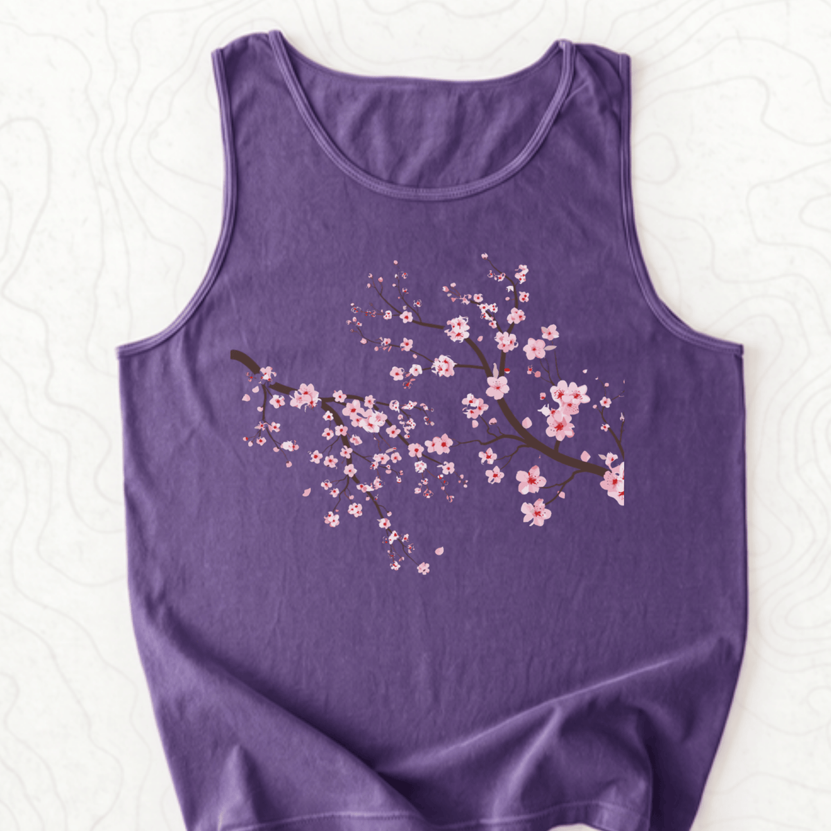 Cherry Blossom Tank Top - Grape