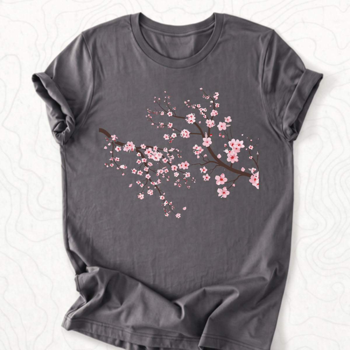 Cherry Blossom Tee - Asphalt