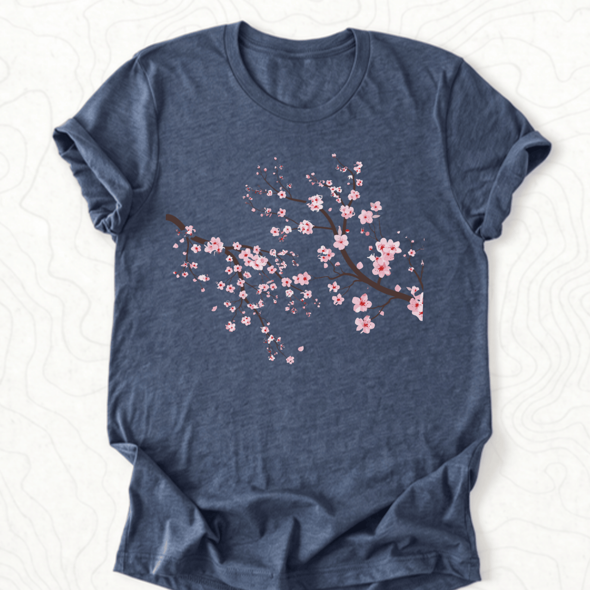 Cherry Blossom Tee - Heather Navy