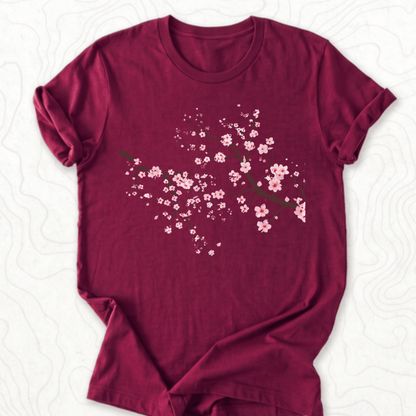 Cherry Blossom Tee - Maroon