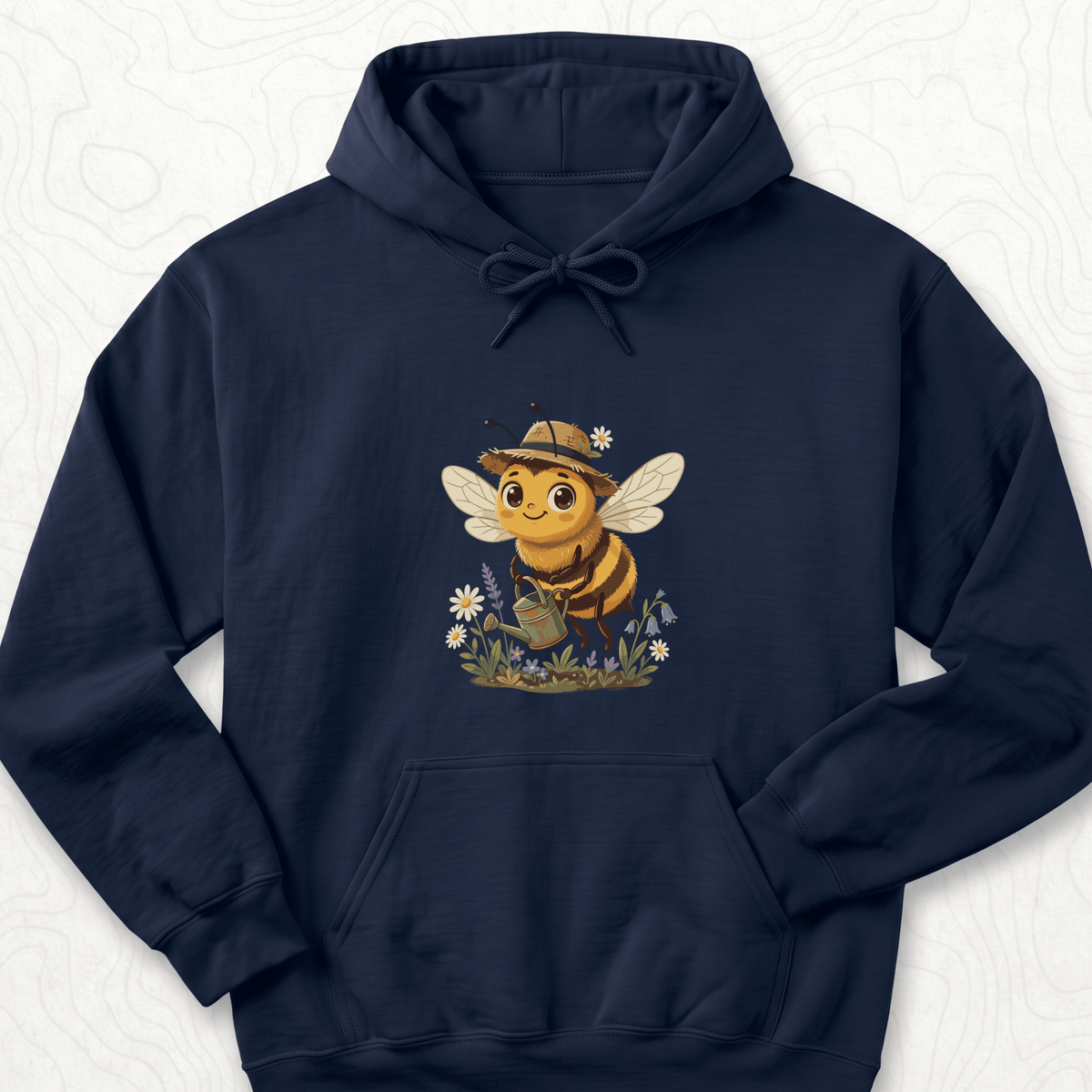 Cute Gardener Bee Hoodie - Navy