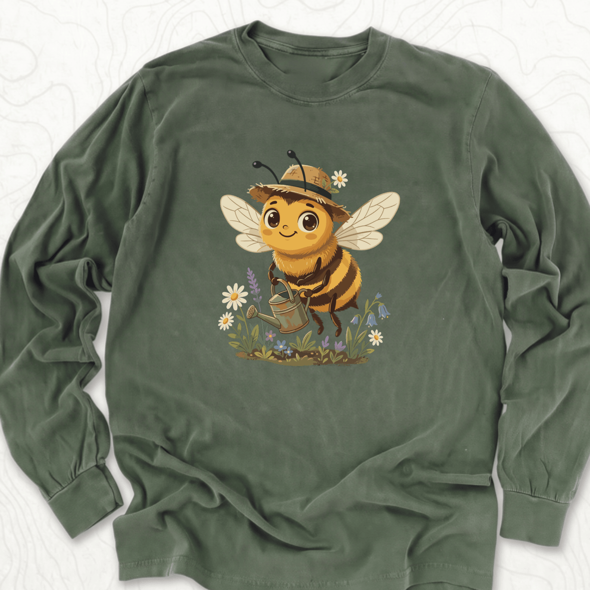 Cute Gardener Bee LS T-shirt - Hemp