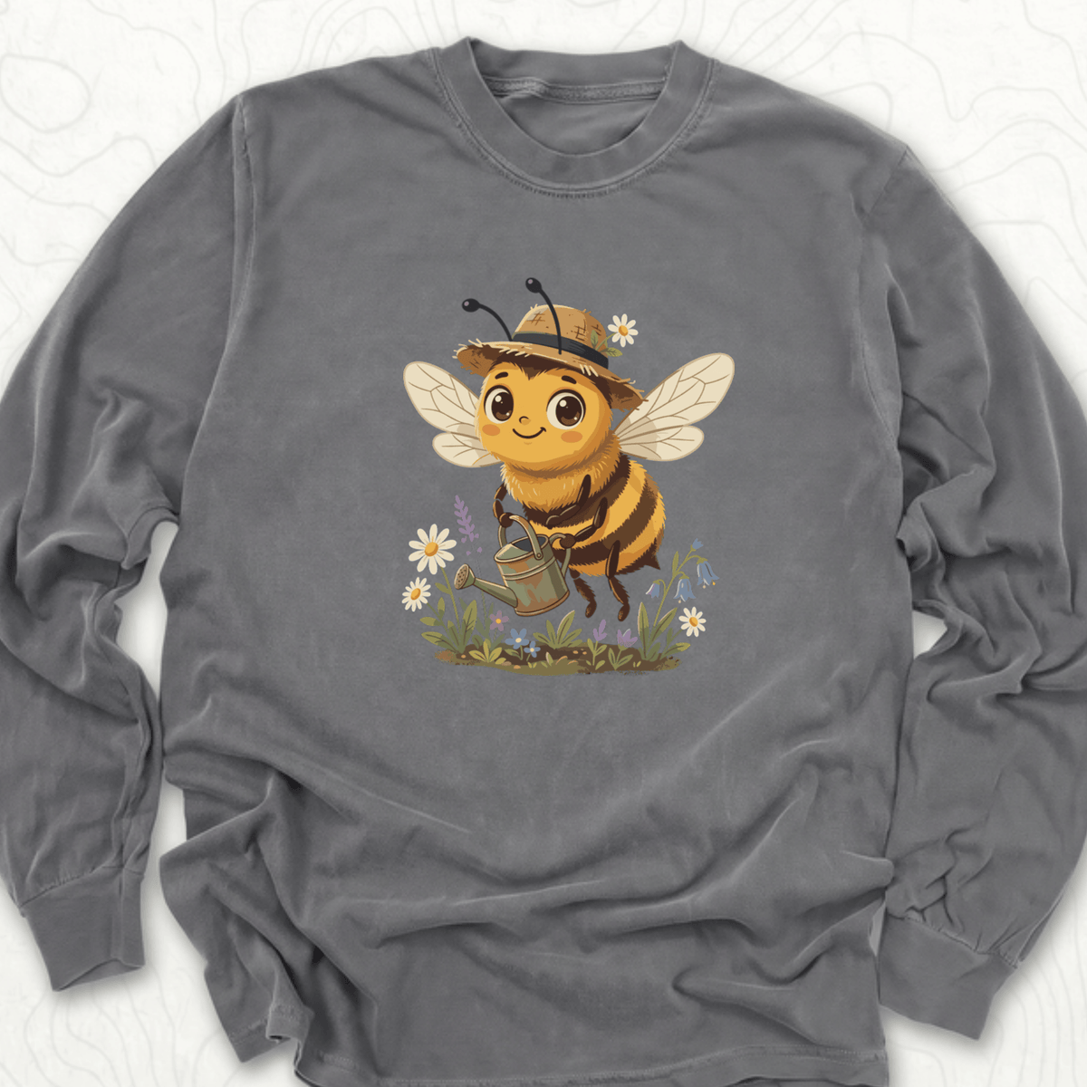 Cute Gardener Bee LS T-shirt - Pepper