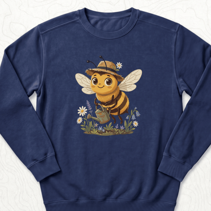 Cute Gardener Bee Sweatshirt - True Navy