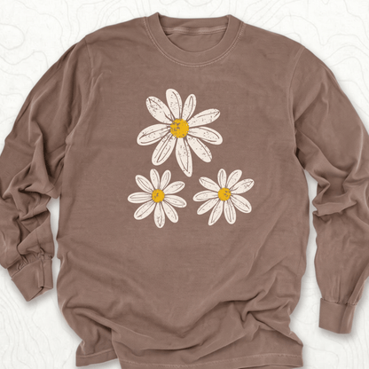 Daisy Flowers LS T-shirt - Espresso
