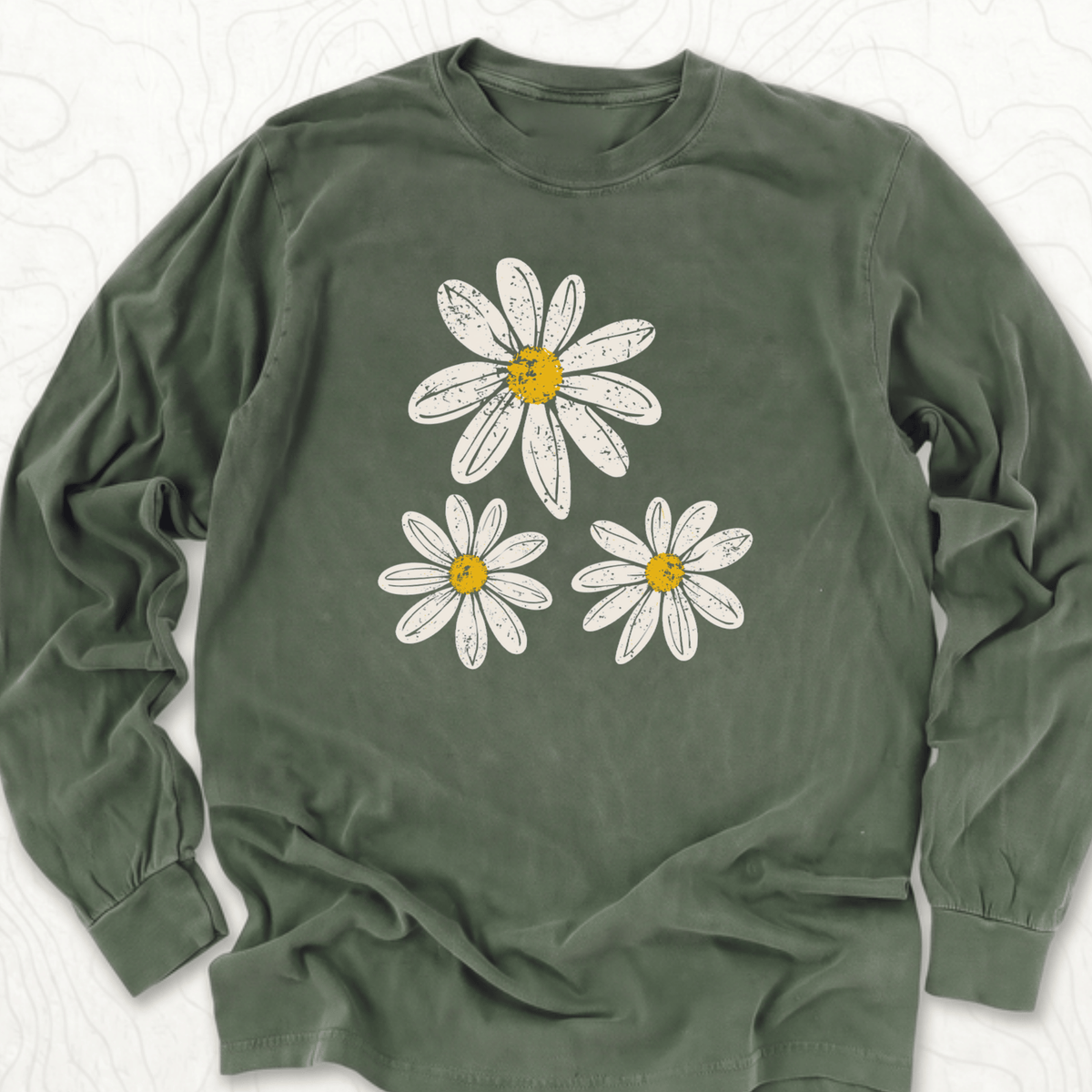 Daisy Flowers LS T-shirt - Hemp