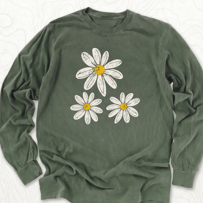 Daisy Flowers LS T-shirt - Hemp