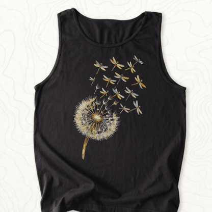 Dandelion Dragonflies Tank Top - Black