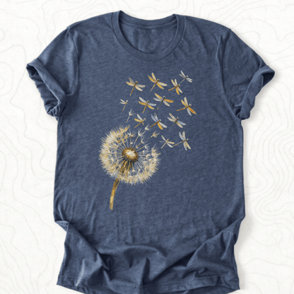 Dandelion Dragonflies Tee - Heather Navy