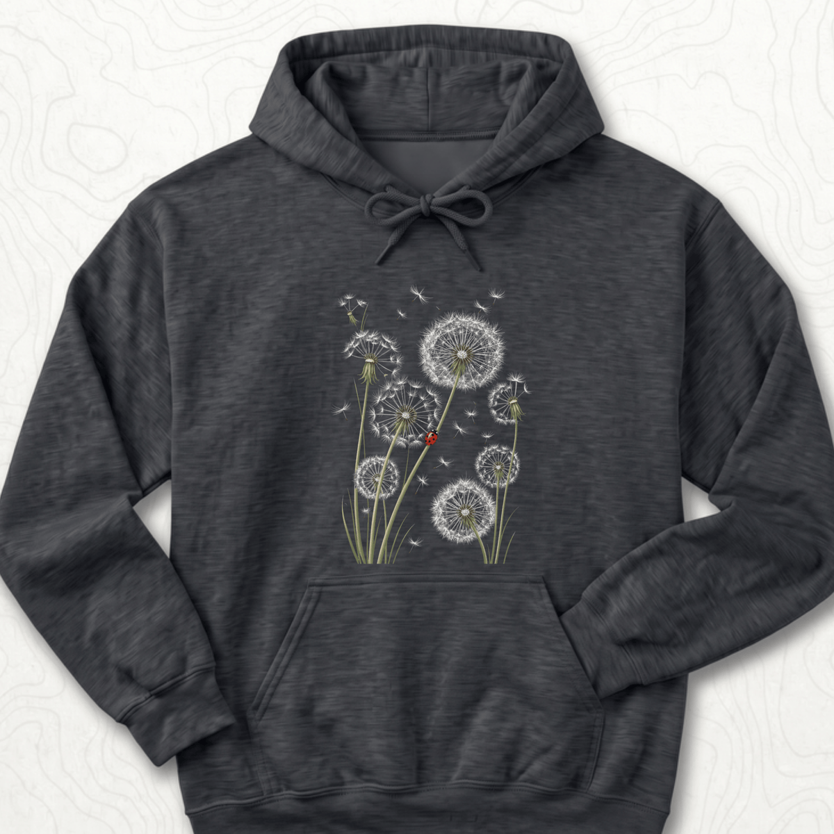 Dandelion Ladybug Hoodie - Dark Heather