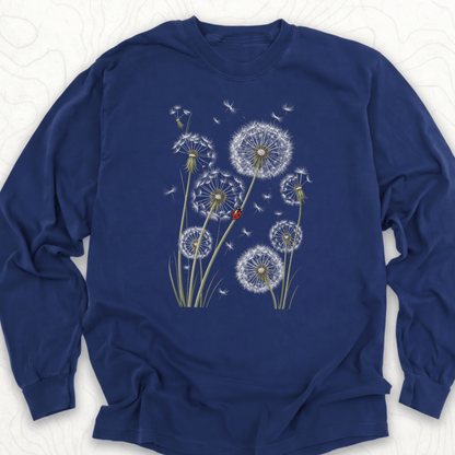Dandelion Ladybug LS T-shirt - True Navy