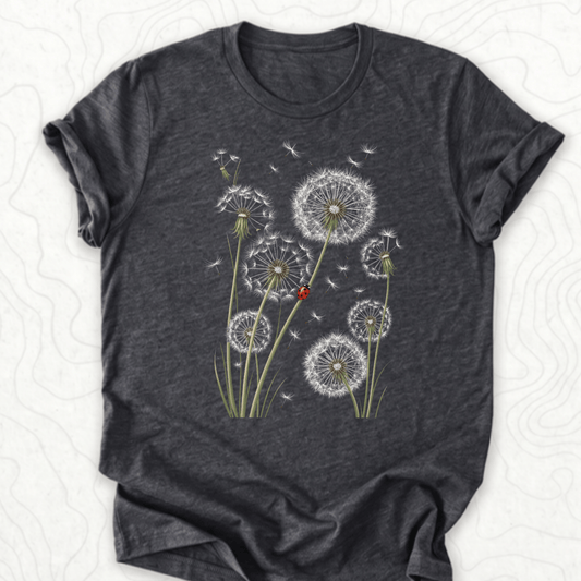 Dandelion Ladybug Tee - Dark Grey Heather