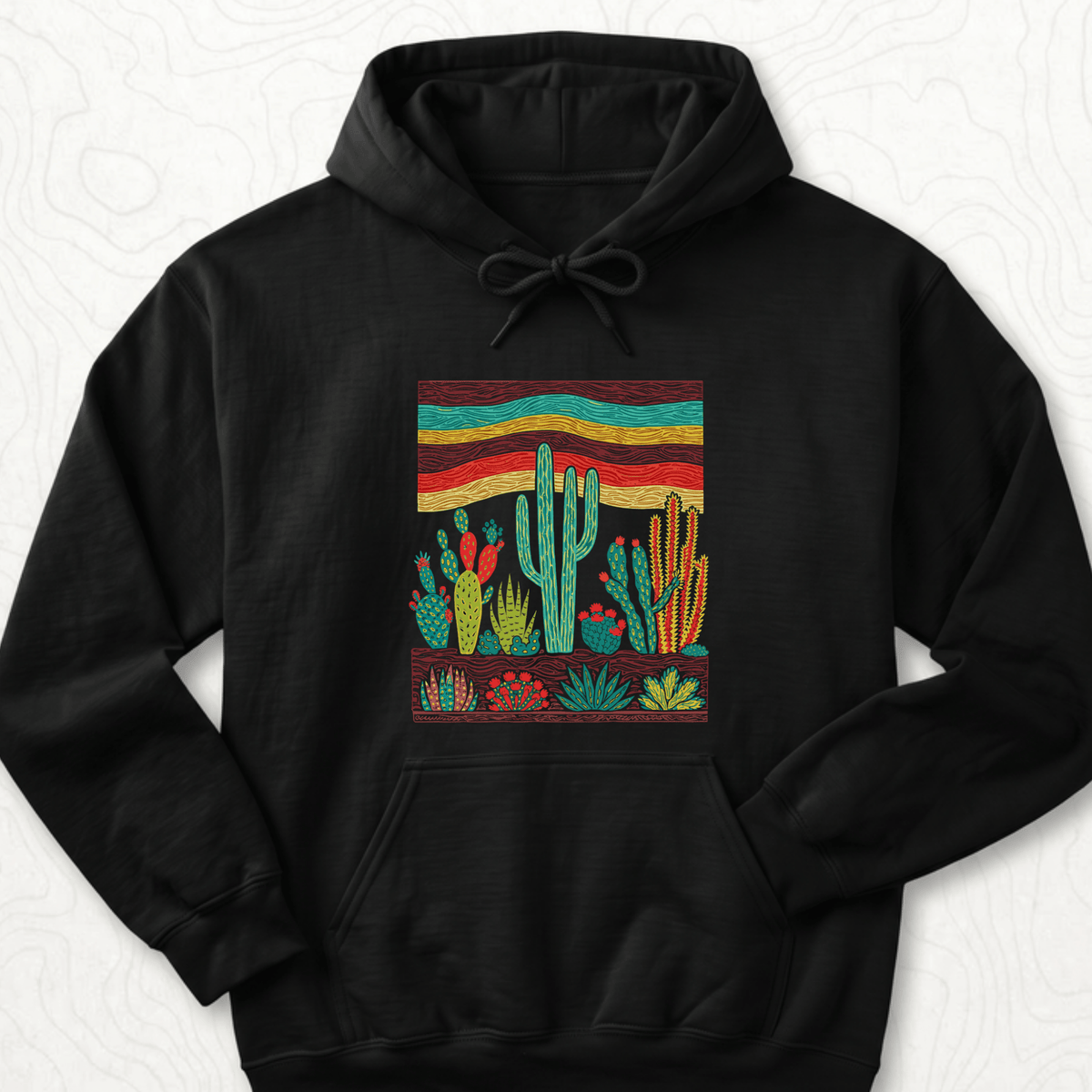 Desert Cactus Hoodie - Black